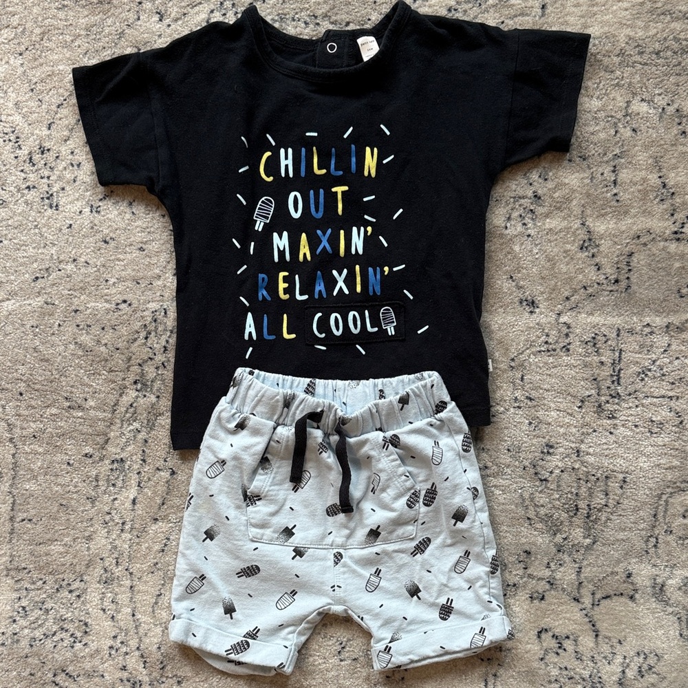 Petit Lem Black and Gray Kids Set